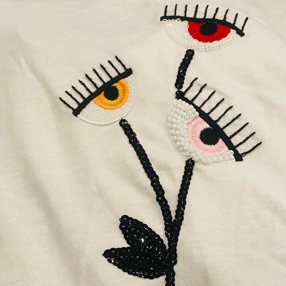 NWT Chiara Ferragni White Red Polo T-Shirt Short Sleeve - Picture 3 of 3